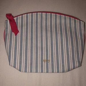 Striped makeup bag